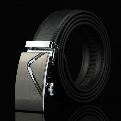 Curea barbati, AVAMSI DDL-018 cu inchidere automata, Negru, 3.5x125cm, Piele naturala [2]