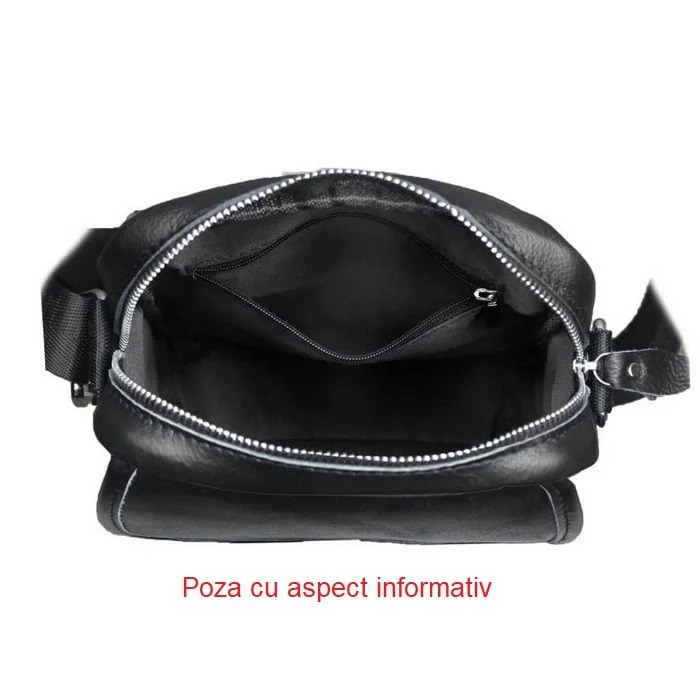 Geanta barbati, Robert GB3037, Piele Naturala, Cafeniu, 21x19x8 cm [4]