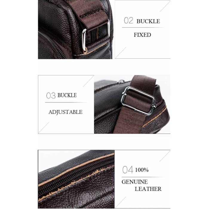 Geanta barbati BULLCAPTAIN, borseta de serviciu, geanta de umar, BC-01 Piele Naturala, 21x18x7.5 CM [5]