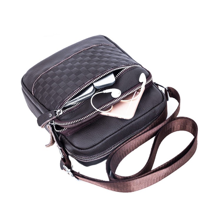 Geanta barbati, Miles GB4756, Piele Naturala, Negru, 21x20x7.5 CM [12]