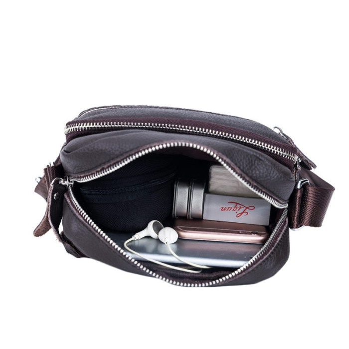 Geanta barbati, Miles GB4756, Piele Naturala, Negru, 21x20x7.5 CM [3]