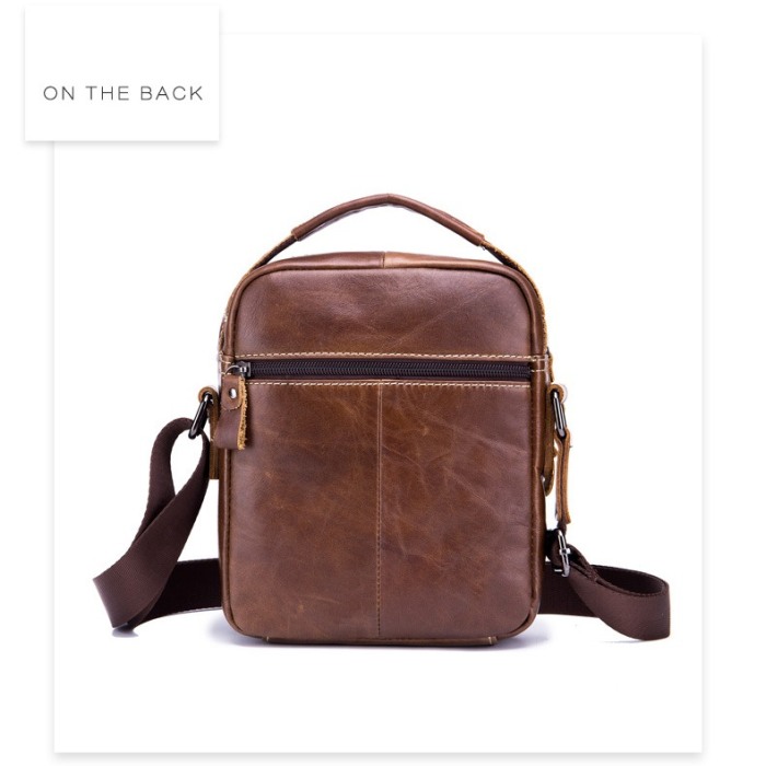 Geanta barbati BULLCAPTAIN, borseta de serviciu, geanta de umar, BC-041, Cafeniu, 23x18x7 cm, Piele naturala [2]