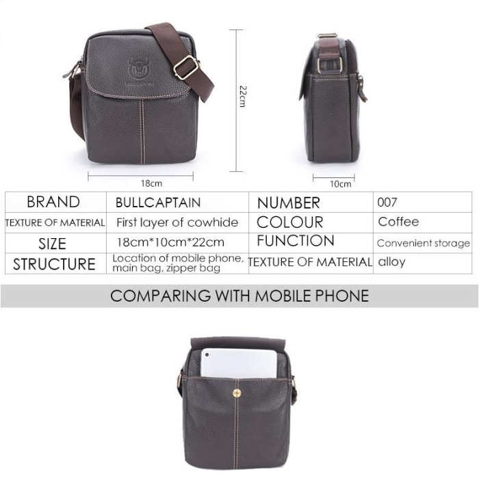 Geanta barbati, Jack GB7639, Piele Naturala, Maro, 22x21x8 cm [4]