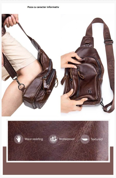 Geanta barbati BULLCAPTAIN, borseta de serviciu, geanta de umar, BC-100, Piele Naturala, 32x18x5.5CM [5]