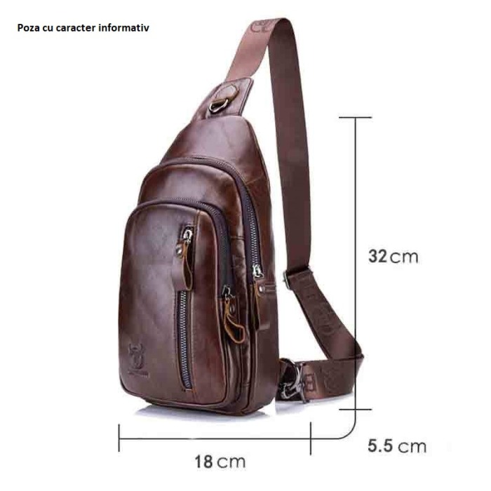 Geanta barbati BULLCAPTAIN, borseta de serviciu, geanta de umar, BC-100, Piele Naturala, 32x18x5.5CM [2]