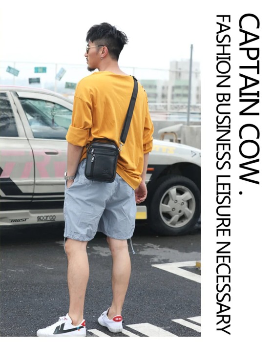 Geanta barbati, Henry GB7687, Piele Naturala, Negru, 23x18x7.5cm [5]