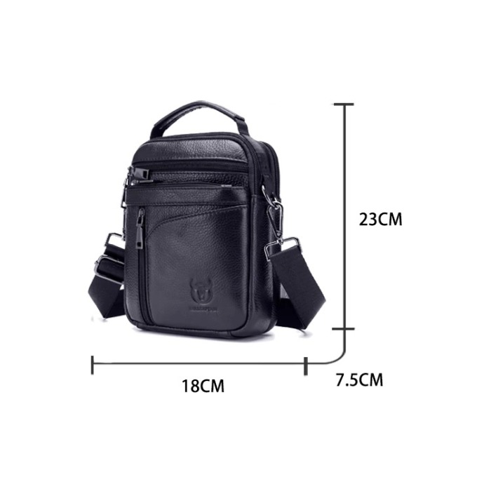 Geanta barbati, Henry GB7687, Piele Naturala, Negru, 23x18x7.5cm [16]