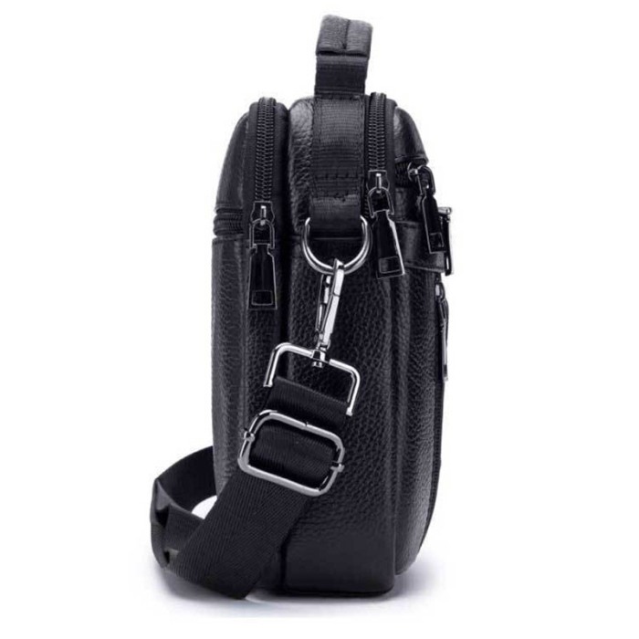 Geanta barbati, Henry GB7687, Piele Naturala, Negru, 23x18x7.5cm [13]