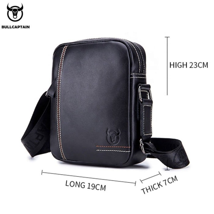 Geanta barbati, Austin GB5527, Piele Naturala, Negru, 23x19x7 cm [4]