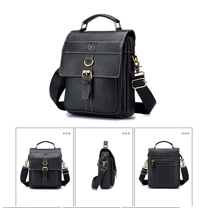 Geanta barbati, Harrison GB7733, Piele Naturala, Negru 27.5x23x9 cm [2]