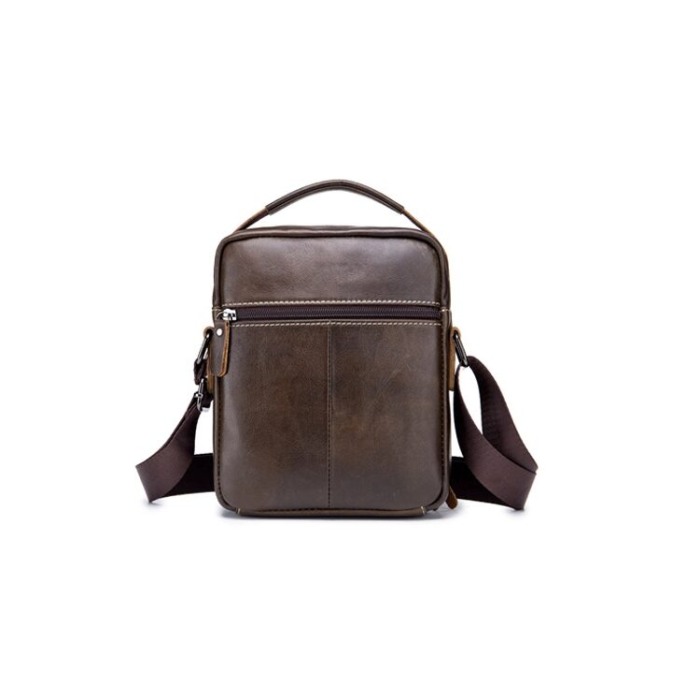 Geanta barbati, Iacov GB7606, Piele Naturala, Cafeniu, 22x18x6 cm [5]