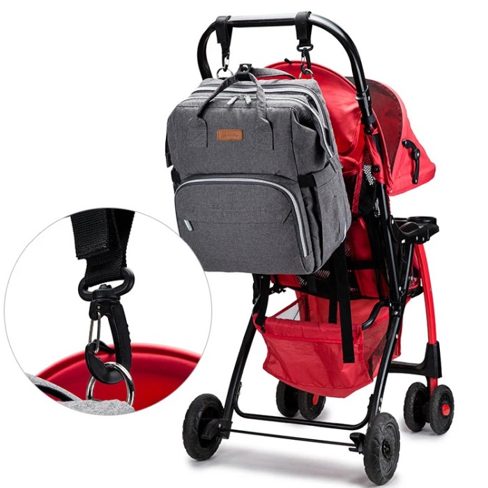 Geanta Bebe Avamsi LL-1 tip rucsac scutece cu patut pliabil, Straight, incapatoare, impermeabila, versatila, ergonomica si sigura pentru mama, tata si copil [9]