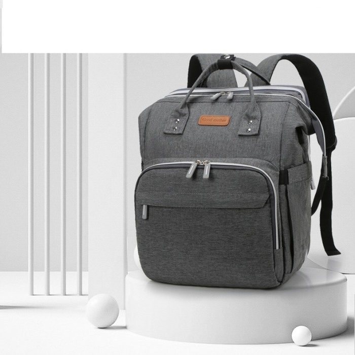 Geanta Bebe Avamsi LL-1 tip rucsac scutece cu patut pliabil, Straight, incapatoare, impermeabila, versatila, ergonomica si sigura pentru mama, tata si copil [3]