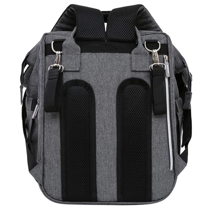 Geanta Bebe Avamsi LL-1 tip rucsac scutece cu patut pliabil, Straight, incapatoare, impermeabila, versatila, ergonomica si sigura pentru mama, tata si copil [4]