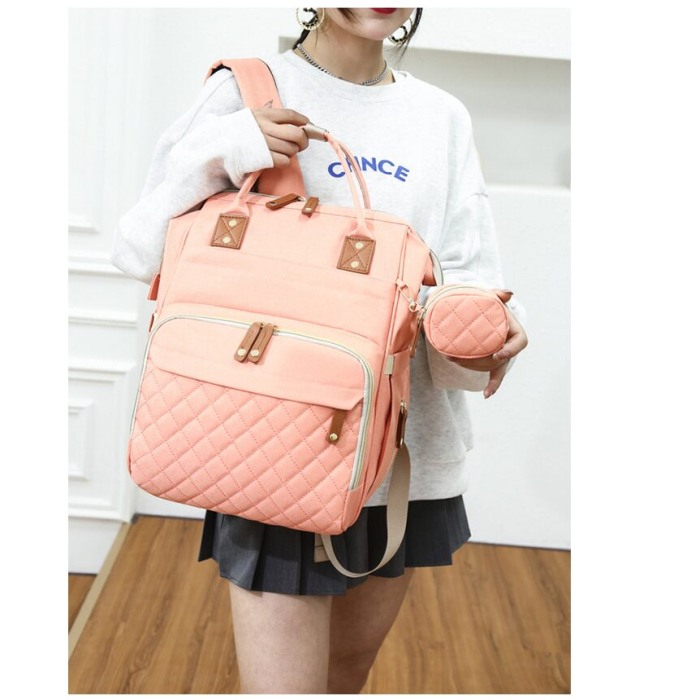 Geanta Bebe Ecaterina LL-HT9010  tip rucsac scutece, Straight, incapatoare, impermeabila, versatila, ergonomica si sigura pentru mama, tata si copil [3]