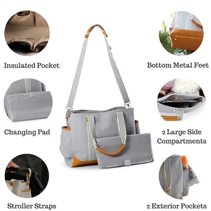 Geanta Bebe Avamsi LL-MF1801 tip rucsac scutece, Straight, incapatoare, impermeabila, versatila, ergonomica si sigura pentru mama, tata si copil [9]