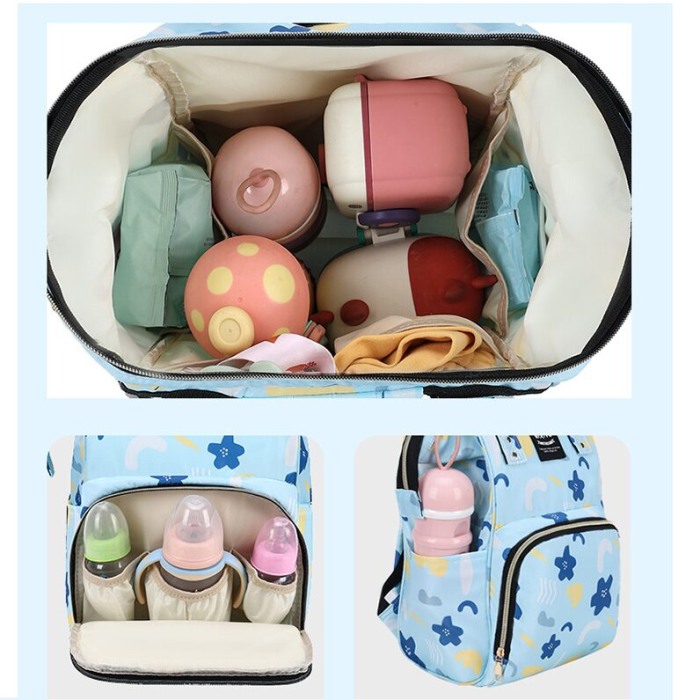 Geanta Bebe Eleonora MB07 tip rucsac scutece, Straight, incapatoare, impermeabila, versatila, ergonomica si sigura pentru mama, tata si copil, 38x26x18 cm [7]
