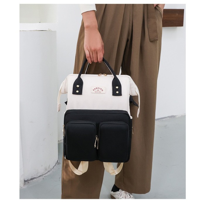 Geanta Bebe Luna LL-618 tip rucsac scutece, Straight, incapatoare, impermeabila, versatila, ergonomica si sigura pentru mama, tata si copil, 38x26x16 cm [3]