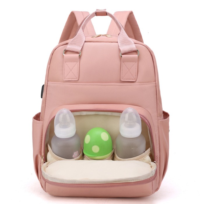 Geanta Bebe Ruby MB23 tip rucsac scutece, Straight, incapatoare, impermeabila, versatila, ergonomica si sigura pentru mama, tata si copil, 39x29x15 cm [4]