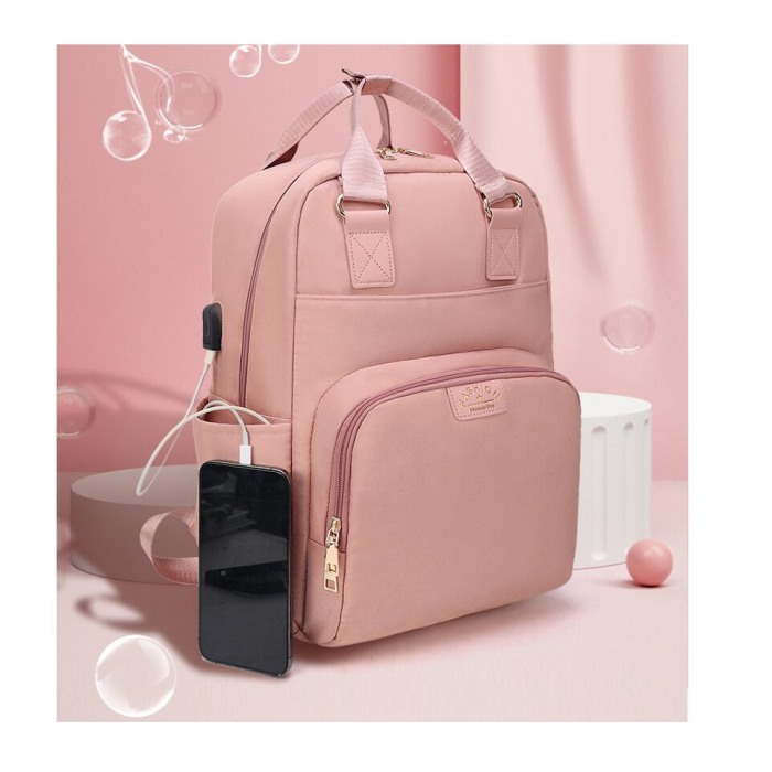 Geanta Bebe Ruby MB23 tip rucsac scutece, Straight, incapatoare, impermeabila, versatila, ergonomica si sigura pentru mama, tata si copil, 39x29x15 cm [8]