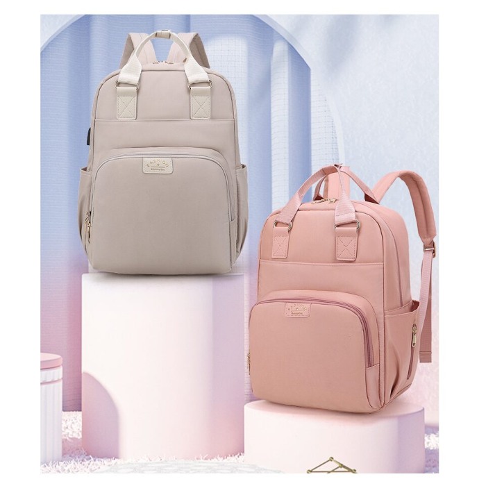 Geanta Bebe Ruby MB23 tip rucsac scutece, Straight, incapatoare, impermeabila, versatila, ergonomica si sigura pentru mama, tata si copil, 39x29x15 cm [4]