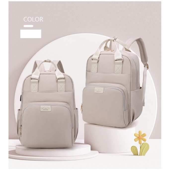 Geanta Bebe Ruby MB23 tip rucsac scutece, Straight, incapatoare, impermeabila, versatila, ergonomica si sigura pentru mama, tata si copil, 39x29x15 cm [2]