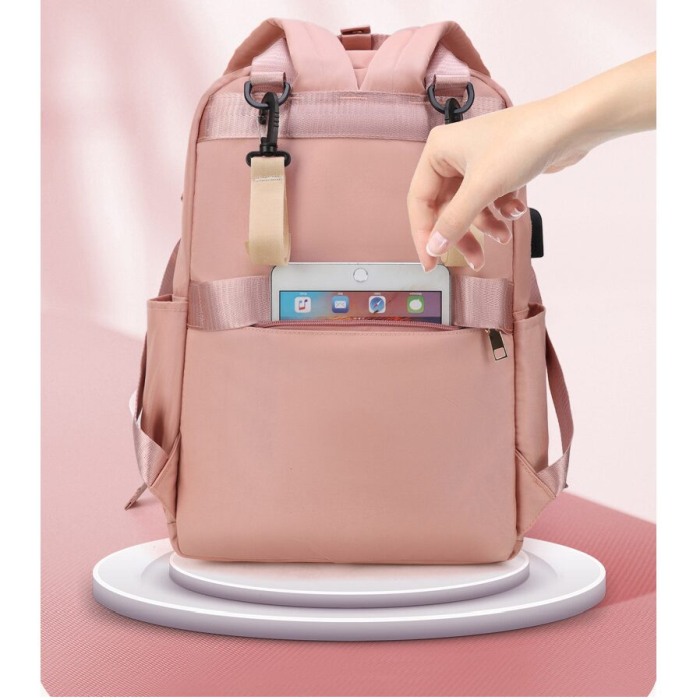 Geanta Bebe Ruby MB23 tip rucsac scutece, Straight, incapatoare, impermeabila, versatila, ergonomica si sigura pentru mama, tata si copil, 39x29x15 cm [12]