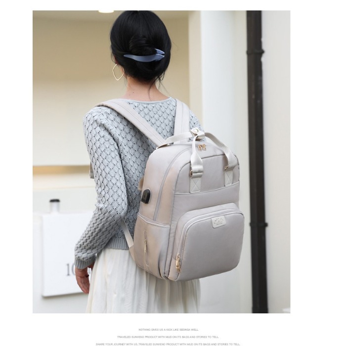 Geanta Bebe Ruby MB23 tip rucsac scutece, Straight, incapatoare, impermeabila, versatila, ergonomica si sigura pentru mama, tata si copil, 39x29x15 cm [3]