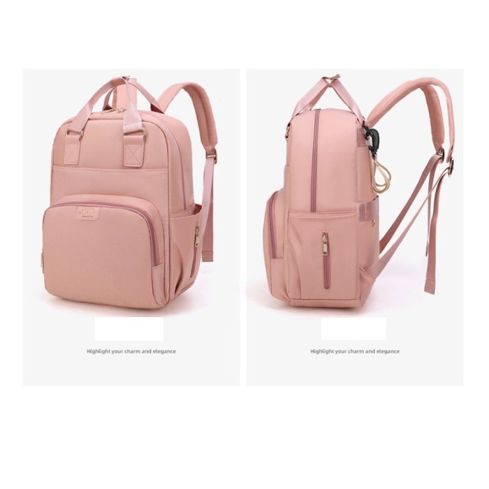Geanta Bebe Ruby MB23 tip rucsac scutece, Straight, incapatoare, impermeabila, versatila, ergonomica si sigura pentru mama, tata si copil, 39x29x15 cm [6]