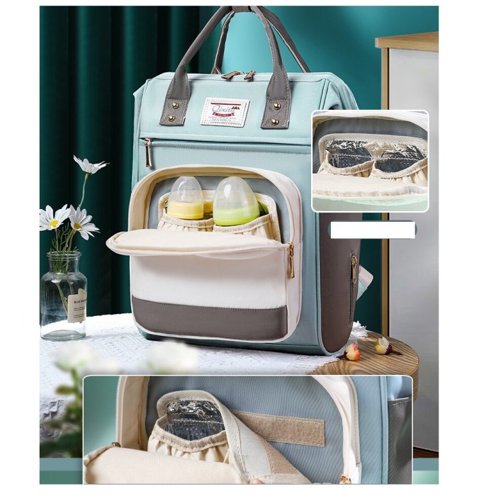 Geanta Bebe Silvia MB09 tip rucsac scutece, Straight, incapatoare, impermeabila, versatila, ergonomica si sigura pentru mama, tata si copil, 40x29x18 cm [7]