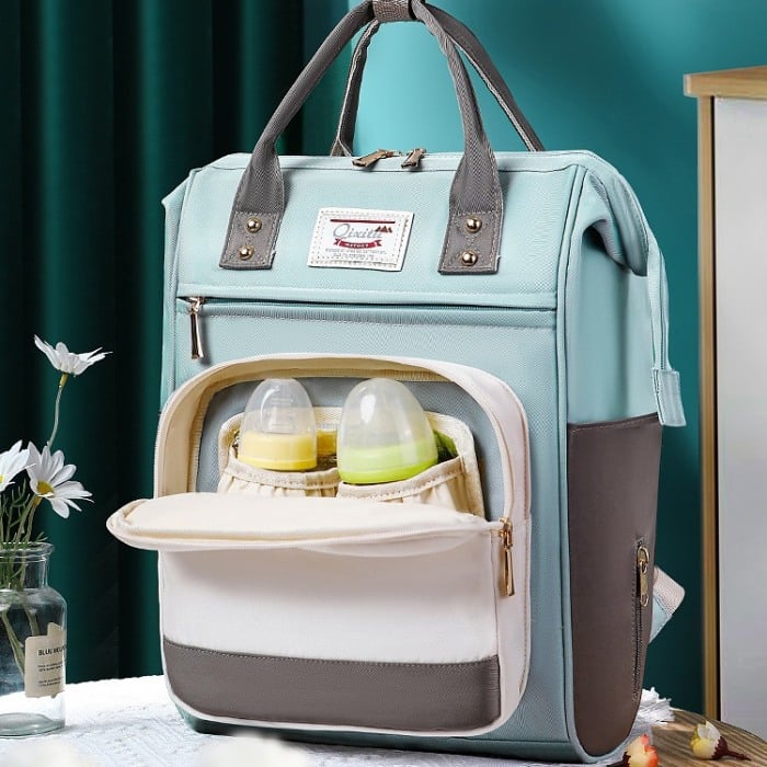 Geanta Bebe Silvia MB09 tip rucsac scutece, Straight, incapatoare, impermeabila, versatila, ergonomica si sigura pentru mama, tata si copil, 40x29x18 cm [4]