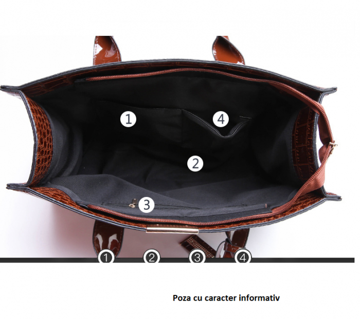 Geanta dama Atena,5044, Negru, 34x24x13 cm [8]