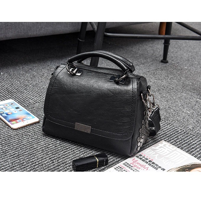 Geanta dama AVAMSI, BS-8655, bareta pentru umar, Negru, 25x14x19 cm [3]