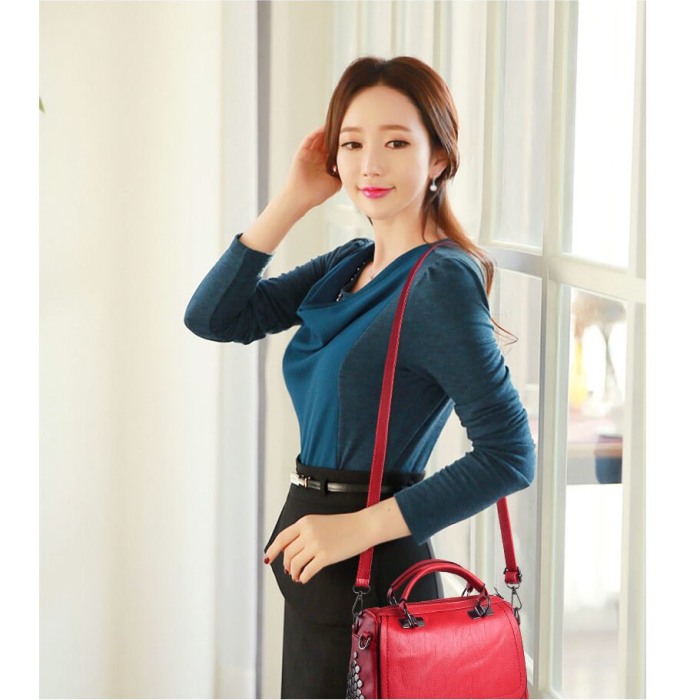 Geanta dama AVAMSI, BS-8655, bareta pentru umar, Rosu, 25x14x19 cm [2]