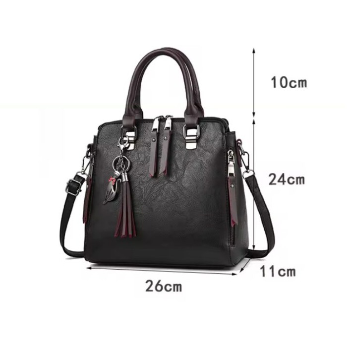 Geanta dama AVAMSI, BS-8687, bareta pentru umar, Negru, 26x24x11 cm [5]