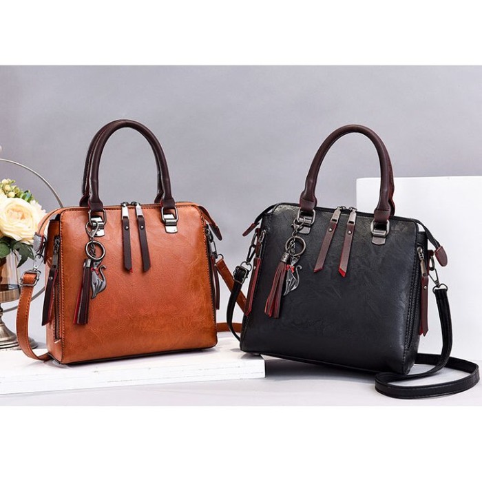 Geanta dama AVAMSI, BS-8687, bareta pentru umar, Negru, 26x24x11 cm [6]