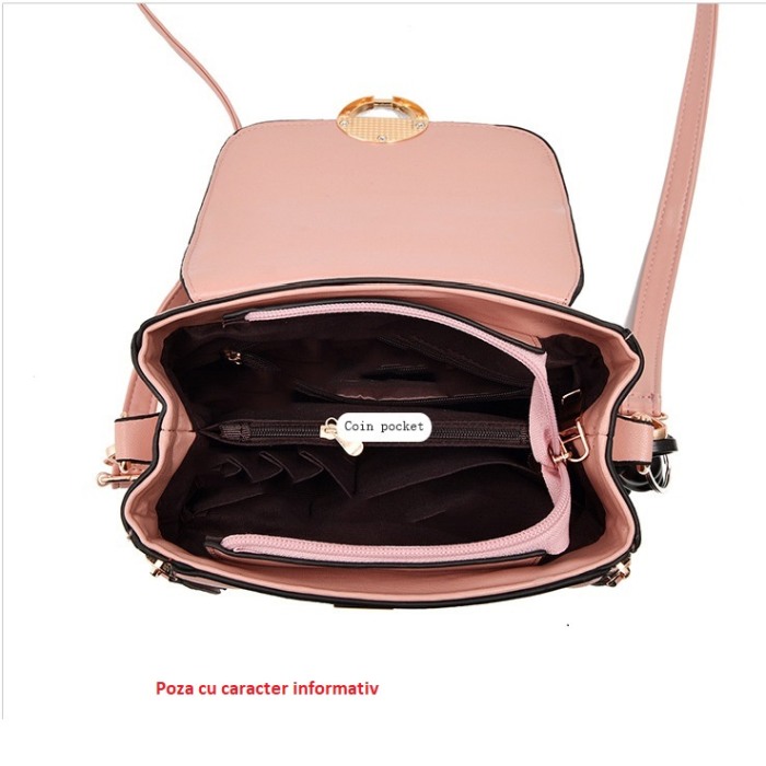 Geanta dama AVAMSI, DP-ZHDJ, bareta pentru umar, Negru, 21x17x11 cm [4]