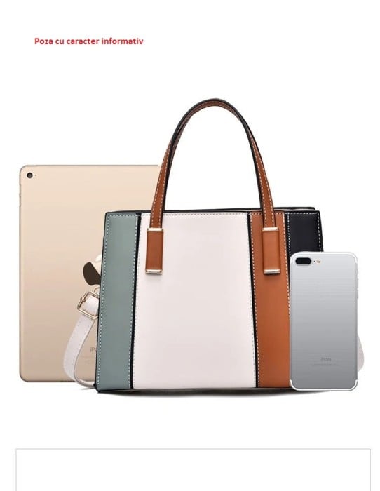 Geanta dama Zagreb 5306, Multicolor-Negru, 25x20x11 cm [6]