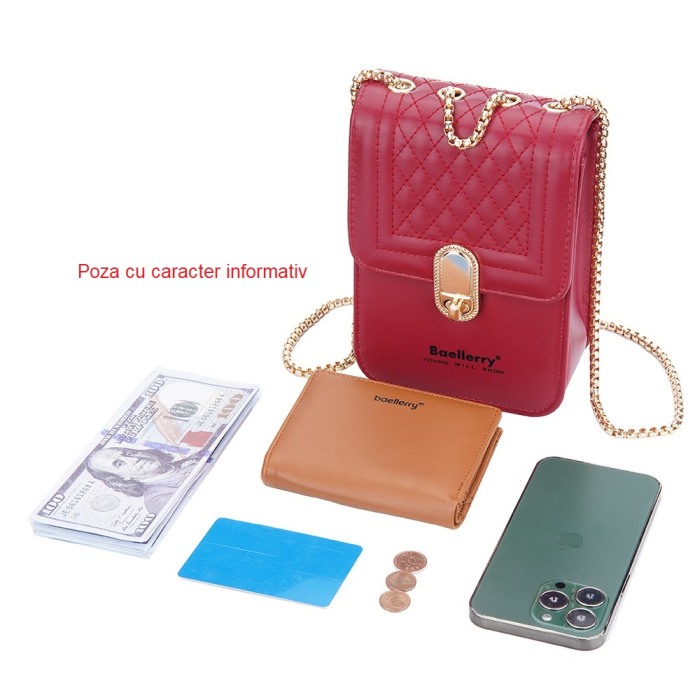 Geanta Dama, Baellerry, ZX-3239, Roz, 19x13.5x7 cm [8]