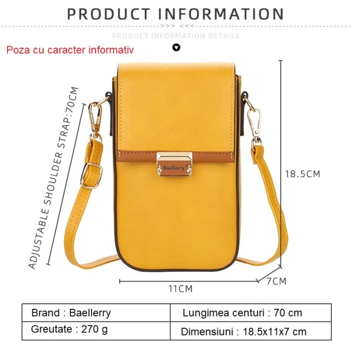 Geanta Dama, Baellerry, ZX-8615, 18.5x11x7 cm [6]