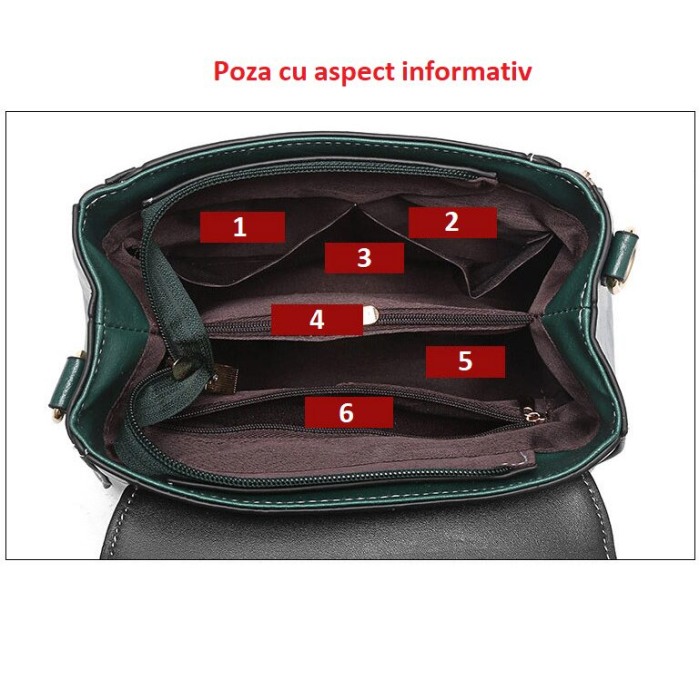 Geanta dama Ellie, 6750, Rosu, 24x13x19 cm [5]