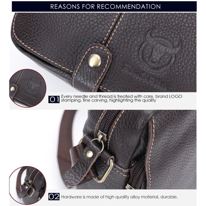 Geanta Piele Naturala, BullCaptain, BC-07-L, Maro, 22x21x8 cm [5]