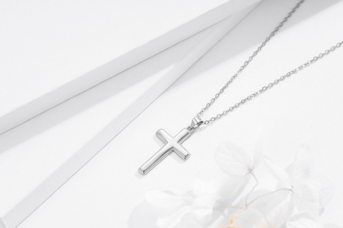 Lantisor cu pandativ cruce din argint  925, LD762, Darul cerului, placat cu rodiu [2]