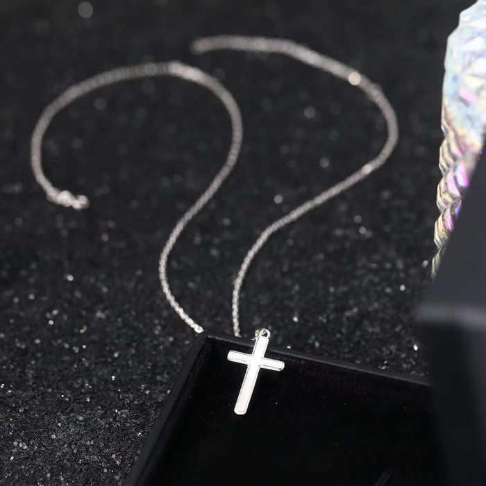 Lantisor cu pandativ cruce din argint  925, LD762, Darul cerului, placat cu rodiu [5]