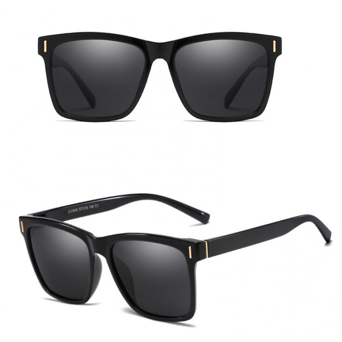 Ochelari de soare unisex Polarizati, Protectie UV, Mathias 1946 Wayfarer, Negru [5]