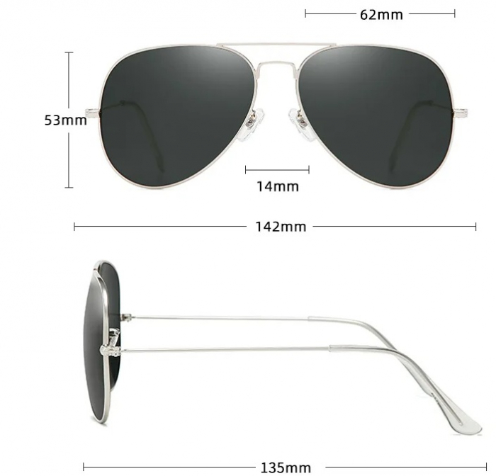 Ochelari de soare unisex, Sondre, 2551 Aviator, Polarizati, Negru-Auriu [4]