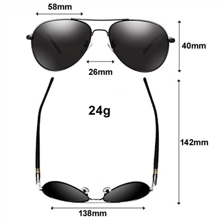 Ochelari de soare Barbati, Polarizati, Protectie UV, Sindre 1099 Aviator, Negru [5]