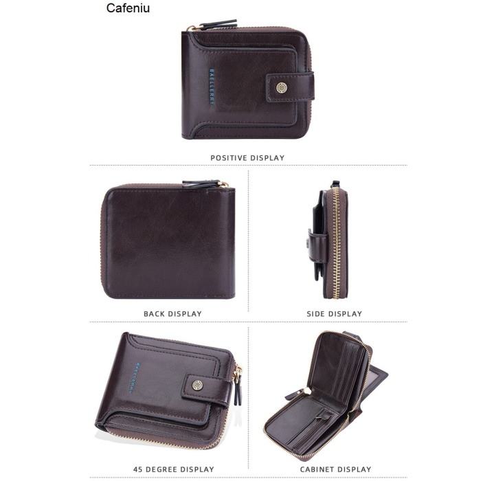 Portofel Barbati, Baellerry, ZX-9255, Maro, 12x10x2.5 cm [2]