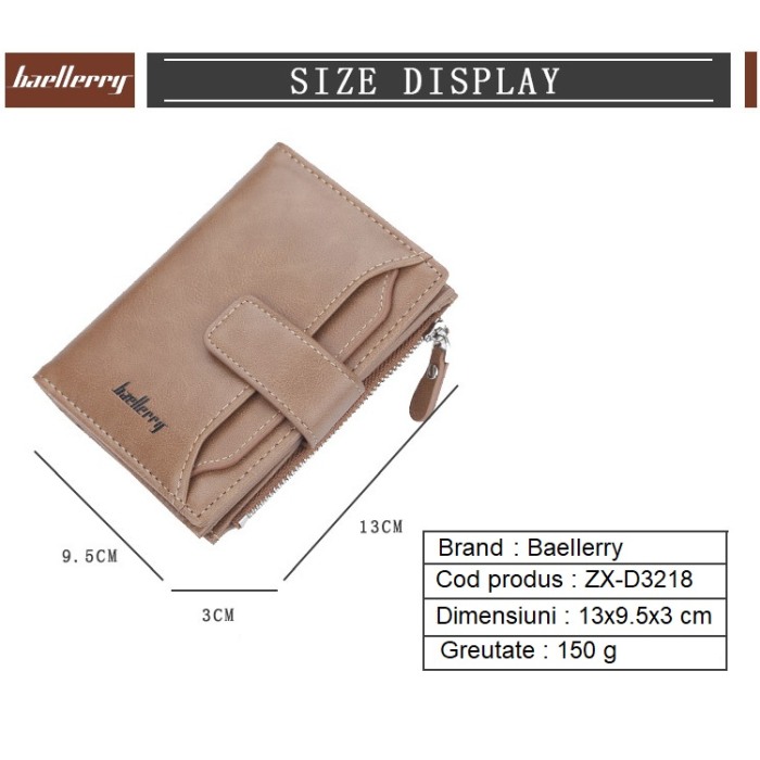 Portofel Barbati, Baellerry, ZX-D3218, Negru, 13x9.5x3 cm [3]