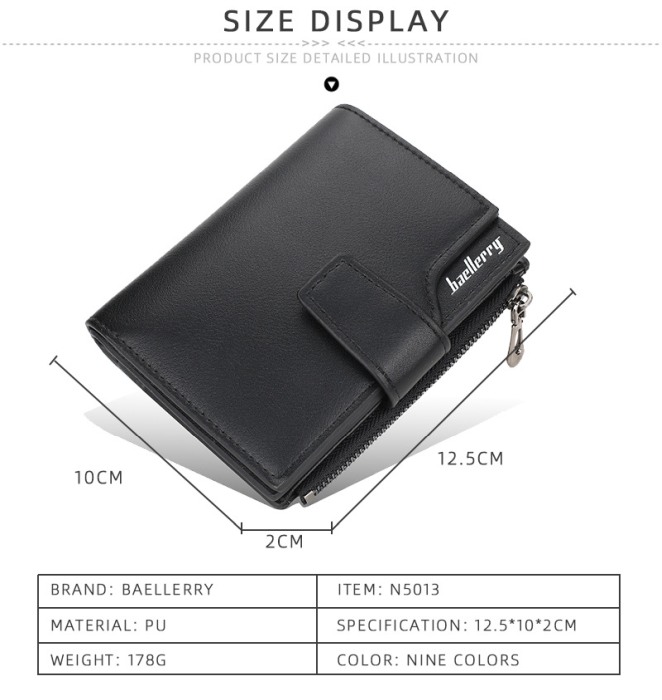 Portofel Barbati, Baellerry, ZX-N5013, Negru, 12.5x10x2 cm [4]
